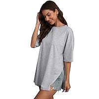 Floerns Women's Casual Basic Short Sleeve Loose T-Shirt Tee Tops