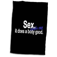 3dRose Mark Andrews ZeGear Cool - Sex with me It Does The Body Good Black - Towels (twl-32851-1)