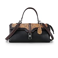 Purse and Handbags for Women Vegan Leather Shoulder Hand Bags Top Handle Satchel Vintage Embossing Pattern