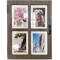 Window Collage Picture Frame for 4x6 and 5x7 Photos, Rustic Farmhouse Home Decor for Living Room, Bedroom, Bathroom, Hallways, Horizontal or Vertical Display (Brown)