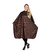 Betty Dain Bleach-proof All Purpose Styling Cape, Material Defends Against Bleach Stains, Color Proof, Chemical Proof, Waterproof, Lightweight Embossed Nylon, Brown