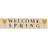 Welcome Spring Wooden Sign 3x14, Easter/Spring Decor, Dining Room Entry Living Room Sign, Painted, Spring In Bloom Collection, Rectangle 3x14, Welcome Spring Tulip, Snow White