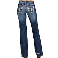 ARIAT Women's Trouser Mid Rise Stretch Entwined Wide Leg Jean