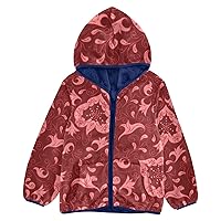 Toddler Sherpa Jacket Floral Curves Valentine's Day Red Toddler Boys Jackets Navy Blue Baby Girl Clothes 3T