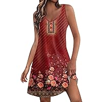 Summer Dresses for Women Vacation Trendy Sleeveless Mini Tank Dress Grandient Color Sundresses Casual Beach Cover Ups