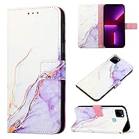 Protective Flip Cases Designed for Oppo REALME C21Y/REALME C25Y Marbling Case,Slim Stylish Protective Bumper Case PU Leather Wallet Phone Cover with Card Holder Flip Kickstand Case Cover