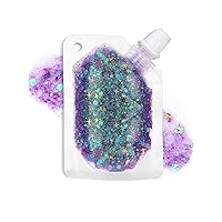 TEOYALL Enchanting Purple Long Lasting Body Glitter Gel, Holographic Chunky Hair Face Sequins Glitter Gel Singer Concerts Festival Rave Accessories (Enchanting Purple)