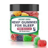 Hemp Gummies for Sleep - Fall Asleep Faster, Stay Asleep Longer - 10mg Melatonin + Premium Hemp Extract, 2 Gummies Per Serving - 60 Count Fruit Flavored Gummies