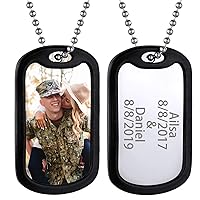GOLDCHIC JEWELRY Stainless Steel Custom Necklace with Picture for Men/Women Message Necklace, Gold Dog Tag/Heart/Oval/Cat Personalized Photo Pendant with 22