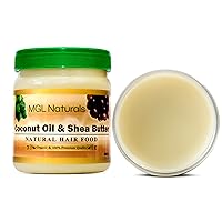 Coconut Oil and Shea Butter Natural Hair Food made with organic ingredients. Nourish and moisturize hair for growth, softness, shine, manageability and protect against hair damage.