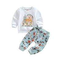 Karuedoo Toddler Baby Boy Fall Winter Outfits Cow Print Sweatshirt Tops Casual Pants 2Pcs Clothes Set