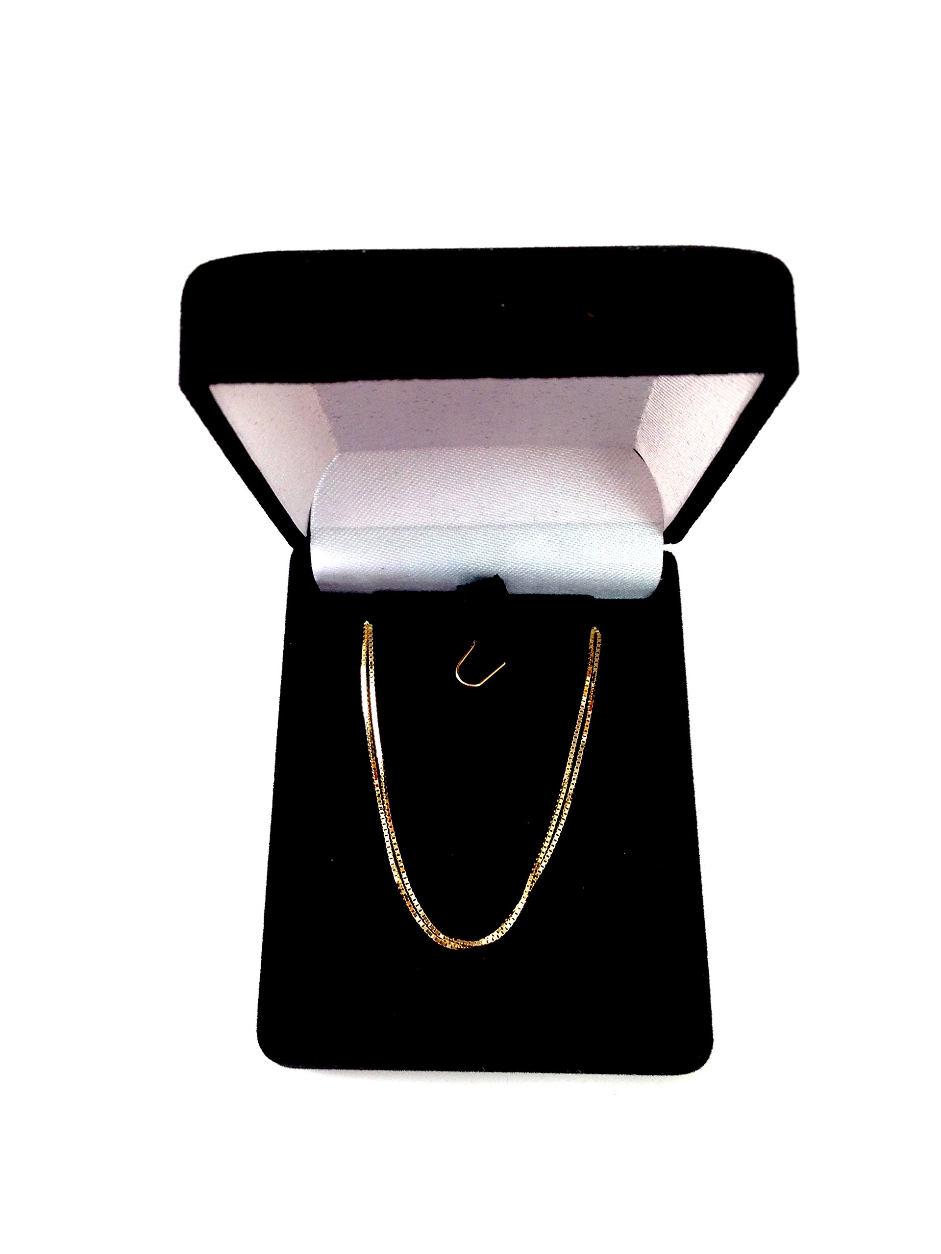 Jewelry Affairs 14k Yellow Solid Gold Mirror Box Chain Necklace, 0.7mm
