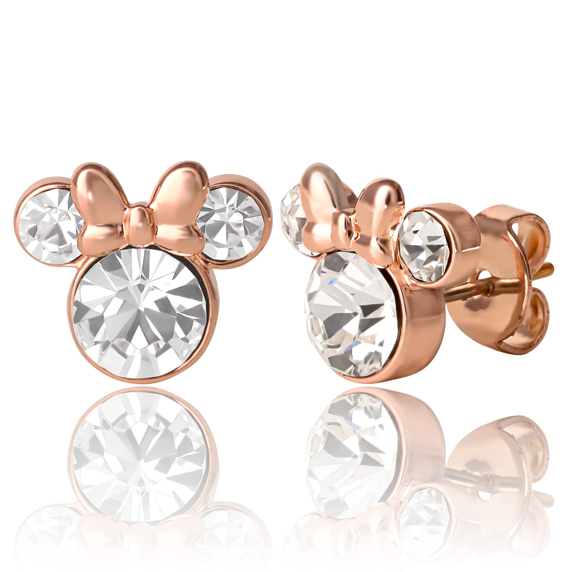 Disney Womens Minnie Mouse Birthstone Stud Earrings - Minnie Mouse Earrings - Birthstone Jewelry - Disney Jewelry