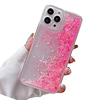 Luminous Effect Moving Quicksand Back Case Cover for iPhone 13,Noctilucent Glow in The Dark Flowing Glitter Sparkle Liquid Clear Bumper