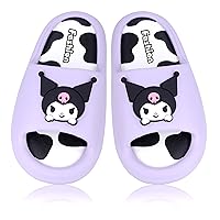 Anime Cinnamoroll My Melody Kuromi Slides for Women Non-Slip Bathroom Shower Sandals Cow Print Rubber Slippers House Slides