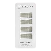 Heliums Mini Bobby Pins - Gray - 40 Pack, 1.5 Inch Small Silver Hair Pins For Thin Hair & Kids