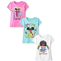 The Children's Place Girl Power Short Sleeve Graphic T-Shirts,multipacks