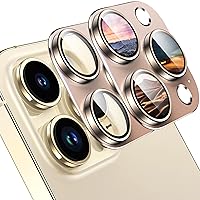 2 Pack for iPhone 14 Pro Max/iPhone 14 Pro Camera Lens Protector, [Strong Adhesion] [Scratch Resistant] Aluminum Alloy & Sapphire Glass Material, Case Friendly Easy to Install Ultra Thin-Gold