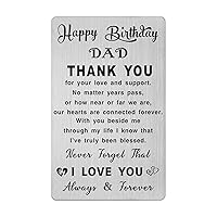 Daddy Birthday Card, Birthday Gift for Dad Father, Metal Engraved Birthday Card for Dad