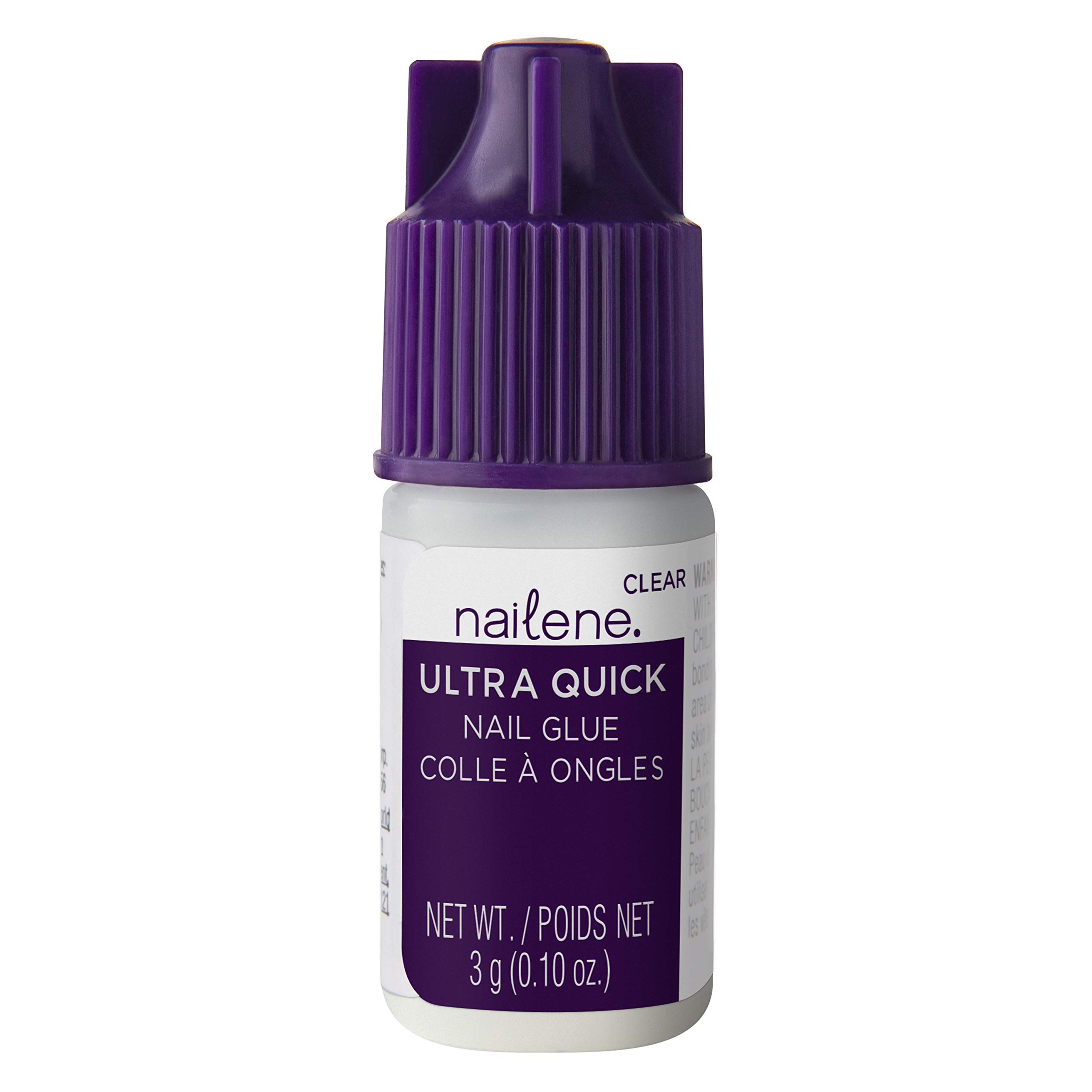 Nailene Ultra Quick Nail Glue, 0.10 oz – Durable, Easy to Apply False Nail Glue – Repairs Natural Nails – Quick-Drying Nail Adhesive Lasts Up to 7 Days, 3 Pack