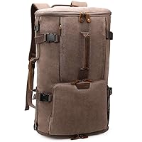 G-FAVOR 40L Travel Backpack, Vintage Canvas Rucksack Convertible Duffel Bag Carry On Backpack Fit for 17.3 Inch Laptop Bag
