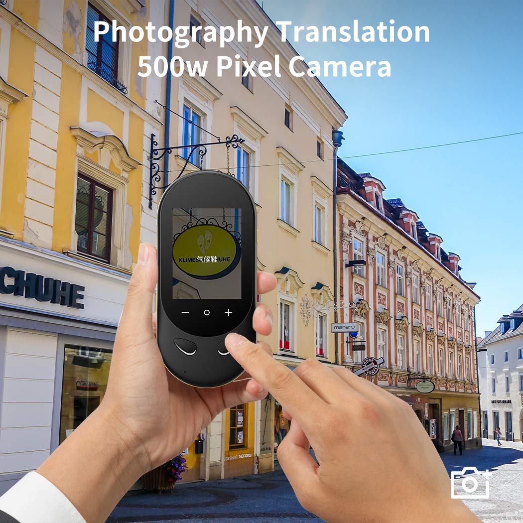 MORTENTR Language Translator Device Two Way Instant Voice Translator Support 106 Languageswith Camera Translation for Travelling Abroad Learning Shopping Business Chat Shopping (Black)