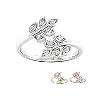 10k Gold 1/10Ct TDW Diamond Bypass Leaf Fashion Ring (I-J,I2)