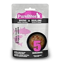 PureBites Tuna & Salmon Broths for Cats, only 5 Ingredients, case of 18