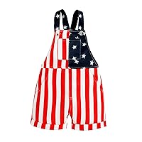 Toddler Baby Boy Girl 4th of July Outfit Kids Summer Jumpsuit Clothes Fourth of July Overalls Shorts