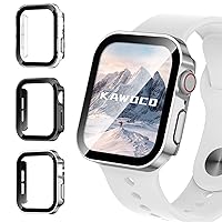 Kawoco Apple Watch Waterproof Cover Protective iWatch 40mm Series SE Series SE2 Series 6 Series 5 Series 4 Right Angle Edge Design for Apple Watch Case Compatible with 1.6 inches (40 mm) Clear, Black