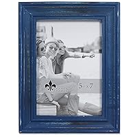 Lawrence Frames 5W x 7-Inch H Durham Weathered Navy Blue Wood Picture Frame (746657)