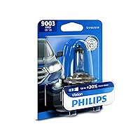 Philips 9003 Vision Upgrade Headlight Bulb with up to 30% More Vision, 1 Pack