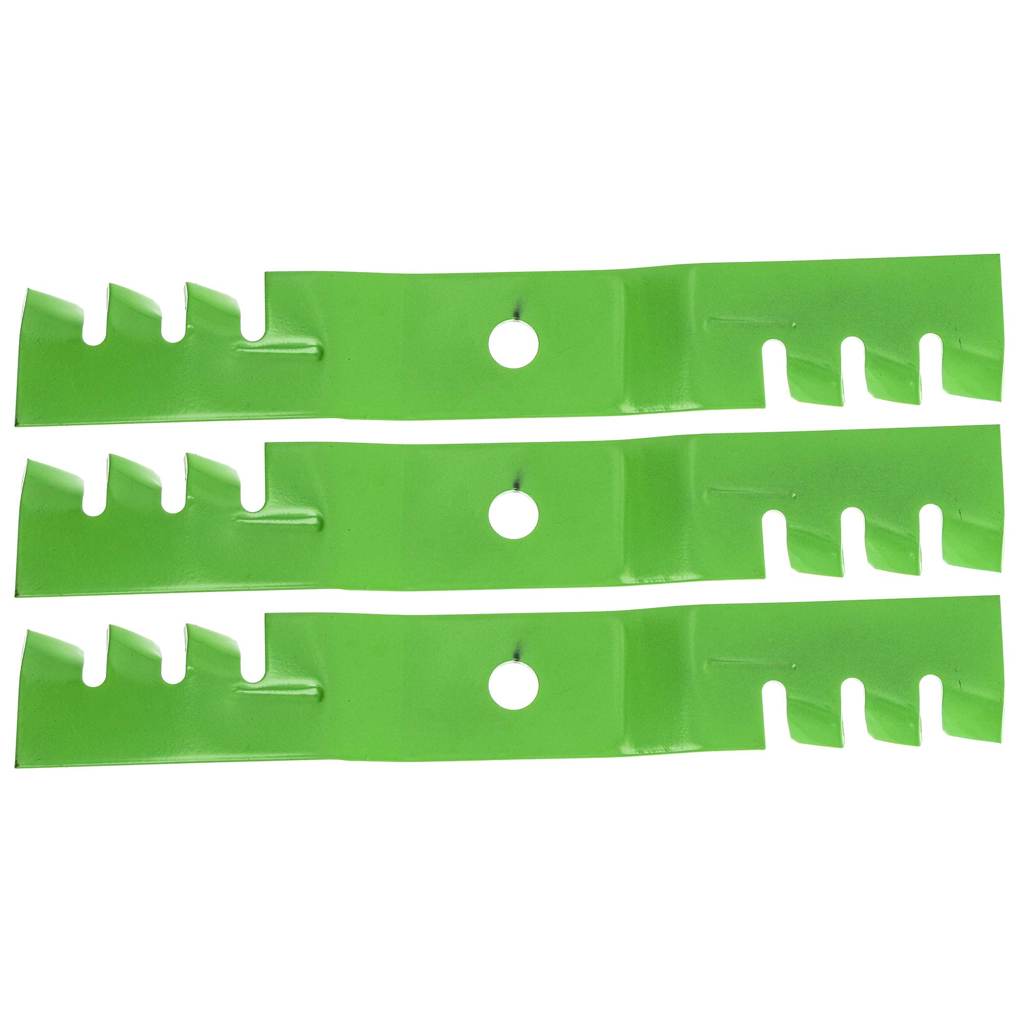 8TEN LawnRAZOR Mower Blade Set for John Deere Scotts 325 F510 GT242 GX345 48 inch Decks M113517 M115495 (Toothed Mulching)