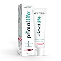 Primal Life Organics Premium Dirty Mouth Mineral Toothpaste - Nano-Hydroxyapatite, Colloidal Silver, Charcoal - Organic, All Natural Whitening Formula (Peppermint Flavor, 4 Oz)
