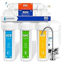 Express Water Reverse Osmosis Water Filtration System – 5 Stage RO Water Filter System with Faucet and Tank – Under Sink Water Filter – 100 GPD