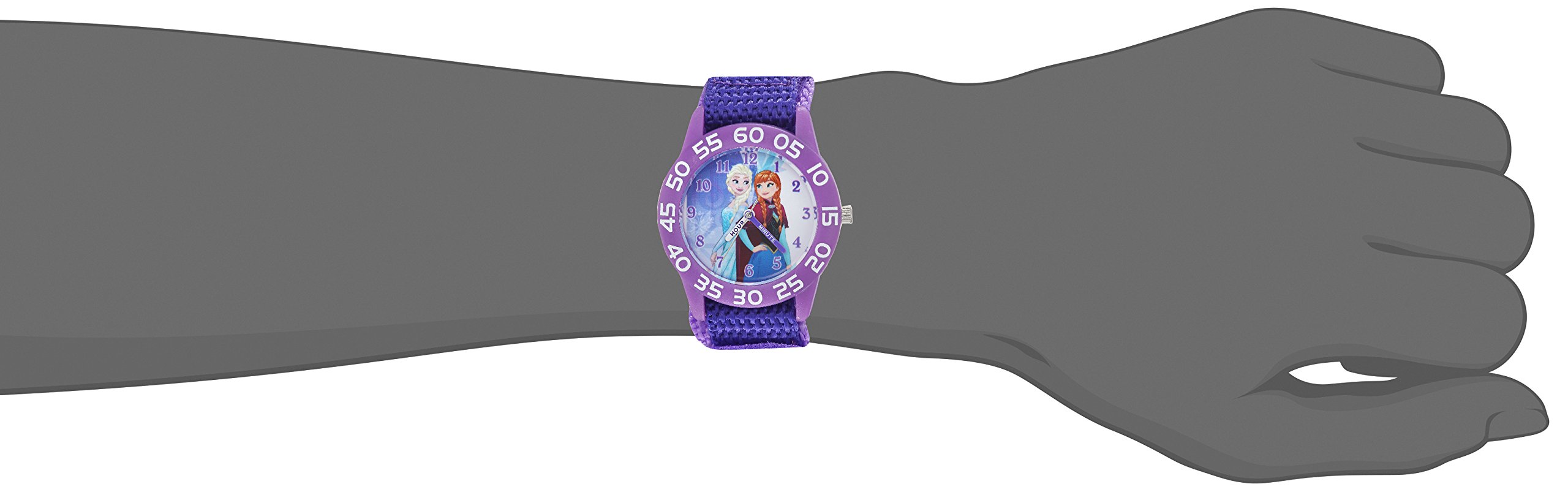 Disney Frozen Kids' Plastic Time Teacher Analog Quartz Nylon Strap Watch