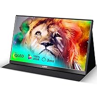 G-STORY 15.6” Portable Monitor, QLED 1080P Laptop Monitor, 100% sRGB Frameless Second Screen, USB C External Monitor Travel Mini HDMI Dual Speakers, Portable Gaming Monitor for PC Phone PS5 Xbox NS