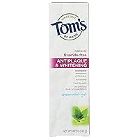 Tom's of Maine, Fluoride Free Antiplaque & Whitening Toothpaste - Spearmint Gel, 4.7 Ounce