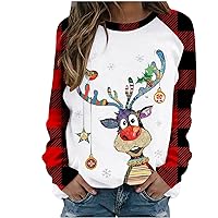 Merry Christmas Sweartshirt for Women Snowflakes Crewneck Long Sleeve Sweaters Wintertime Sweaters Tunic Tops