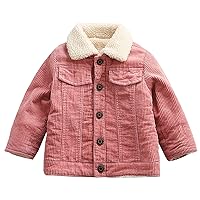 Toddler Boy Winter Corduroy Jacket Baby Girl Fall Sherpa Lined Outwear Coat