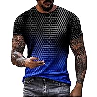 3D Novelty Tshirts for Men Geometric Rhombus Graphic Funny Tees 3D Printed Crewneck Short Sleeve Summer Casual Tops
