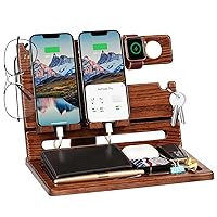 Multifunctional Wooden Phone Docking Station, Portable, Suitable for iPad and Other Large Devices, Ideal for Men