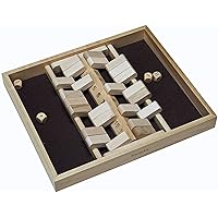 Double Sided Shut-The-Box Game with 12 Numbers - Solid Maple Wood (Made in USA)