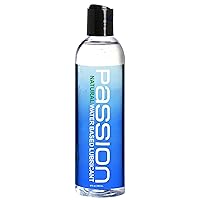 Passion Lubes Natural Water Based Lube, Couples or Personal Lubricant for Women and Men, Safe to Use with Toys, Long Lasting, Slippery, Non Sticky, and Non Staining, Unscented, 8 oz