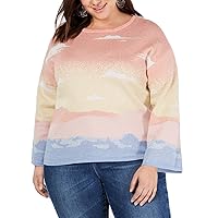 Womens Intarsia Pullover Sweater