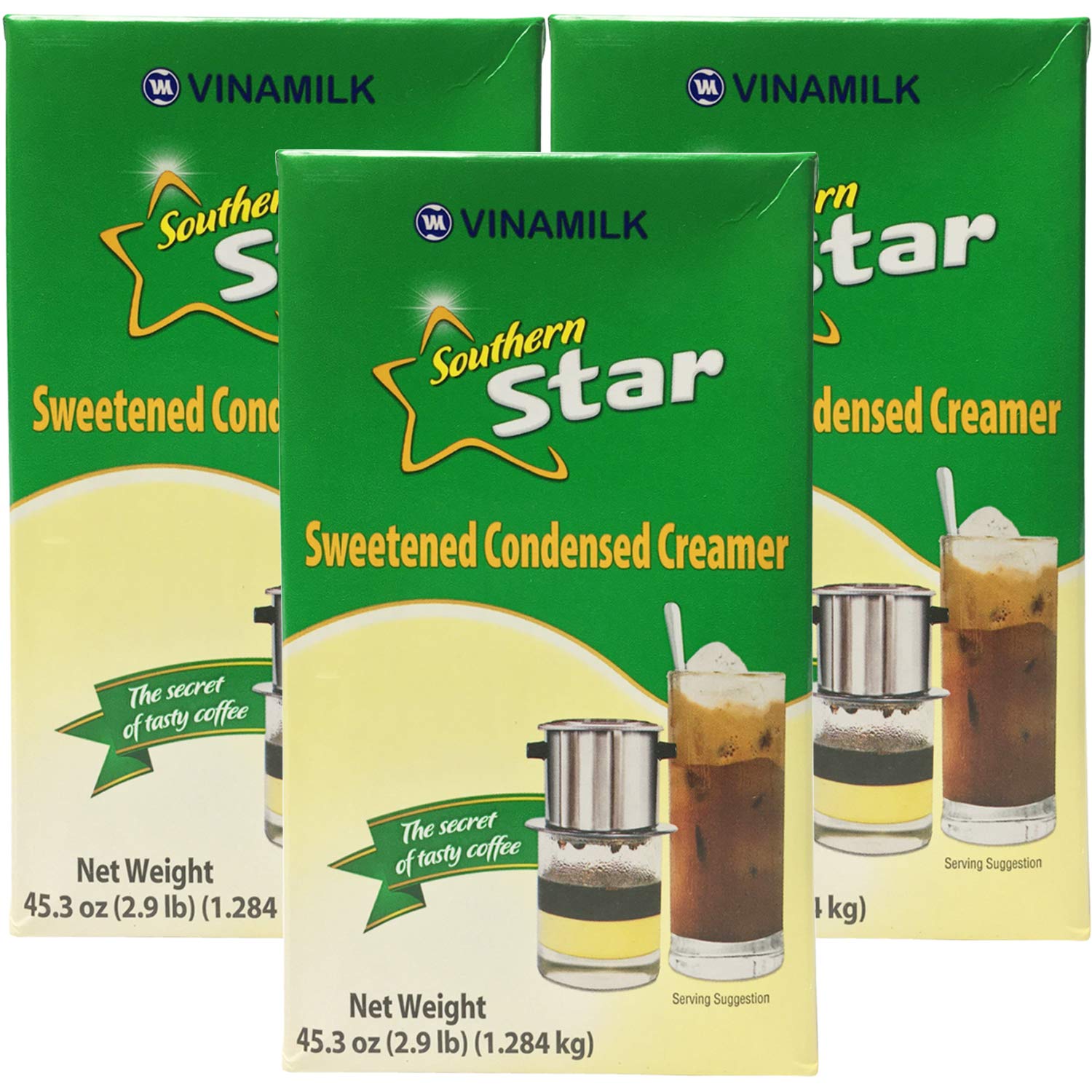 Vinamilk Sweetened Condensed Milk Creamer 45.3 oz Box Concentrated Sweet Liquid Milk Best for Vietnamese Coffee - Pack of 3