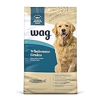 Amazon Brand – Wag Dry Dog Food, Salmon and Brown Rice, 30 lb Bag (Pack of 1)
