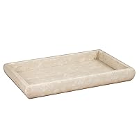 Creative Home 74765 Champagne Marble Deluxe Vanity Guest Towel Tray for Bathroom Countertop Organizer, 8