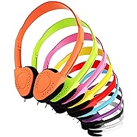 School Supply Headphones with Aux Cable Pack of 500 Colorful
