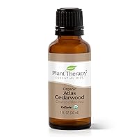 Plant Therapy Organic Atlas Cedarwood Essential Oil 100% Pure, USDA Certified Organic, Undiluted, Natural Aromatherapy, Therapeutic Grade 30 mL (1 oz)